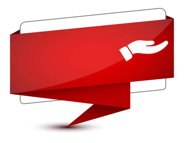 Ręczna Ikona Odizolowana Eleganckim Czerwonym Tagu Znak Abstrakcyjny Ilustracja — Zdjęcie stockowe