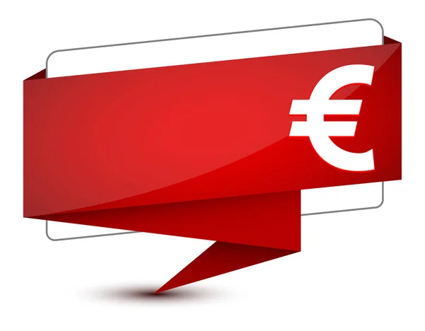 Euro Jel Ikon Elszigetelt Elegáns Piros Címke Jel Elvont Illusztráció — Stock Fotó