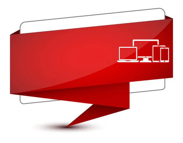 Иконка Цифровых Смарт Устройств Элегантной Красной Бирке Абстрактная Иллюстрация — стоковое фото