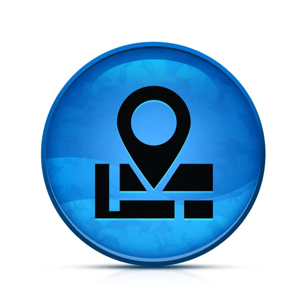 漂亮的水花蓝色圆形按钮上的地址图标 — 图库照片