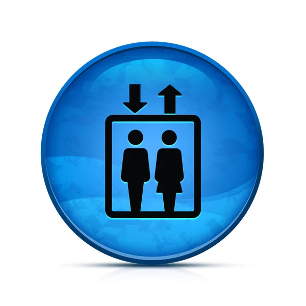 Lift Sign Icon Classy Splash Blue Button — Stock Photo, Image