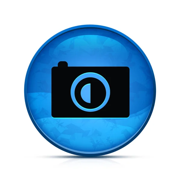 Піктограма Фотоапарата Синій Круглої Кнопці — стокове фото