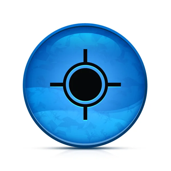 漂亮的水花蓝色圆形按钮上的位置图标 — 图库照片