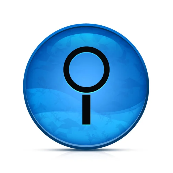 Ícone Pesquisa Botão Redondo Azul Respingo Elegante — Fotografia de Stock