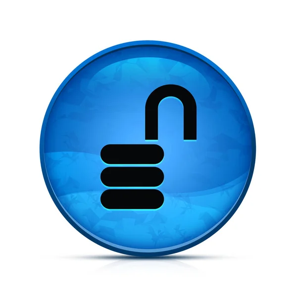 Open Lock Icon Classy Splash Blue Button — Stock Photo, Image