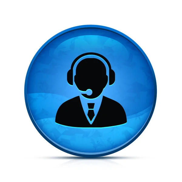 Support Manager Icon Classy Splash Blue Button — Stock Photo, Image
