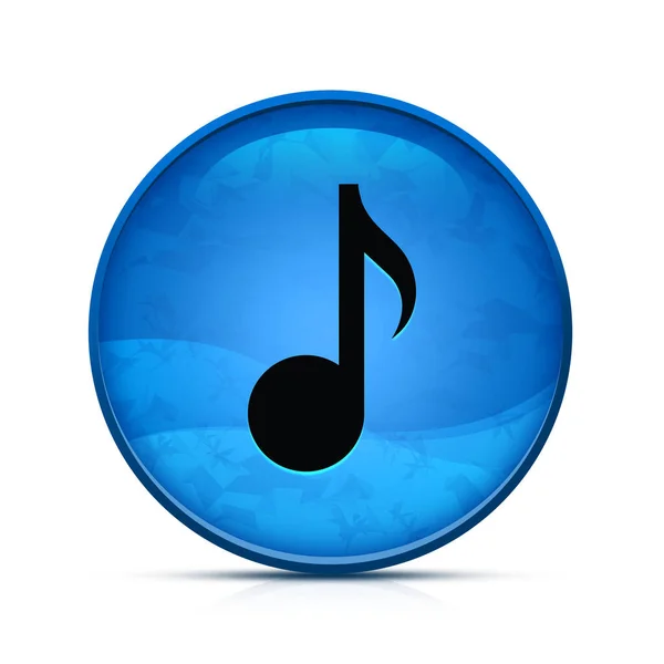 Ícone Música Botão Redondo Azul Splash Elegante — Fotografia de Stock