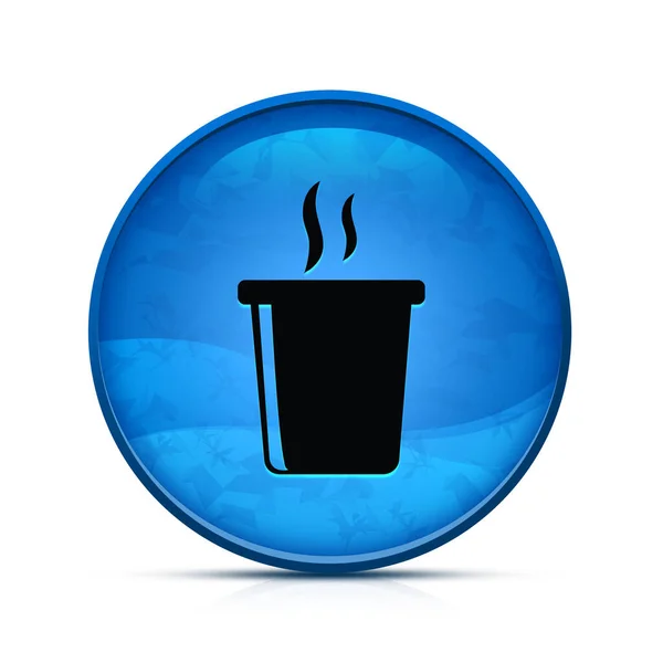 Значок Горячего Напитка Фаст Фуда Классной Синей Кнопке — стоковое фото