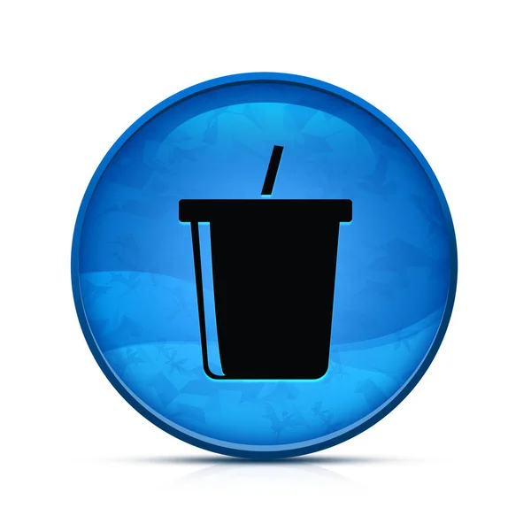Icono Soda Elegante Botón Redondo Azul Chapoteo — Foto de Stock
