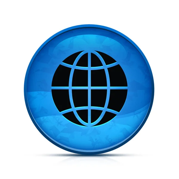 Icono Del Sitio Web Elegante Botón Redondo Azul Chapoteo —  Fotos de Stock