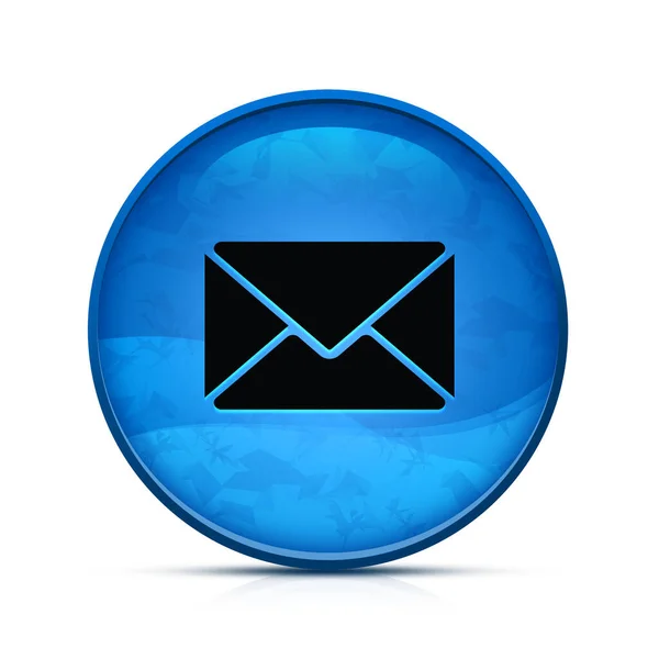 Seçkin Sıçrama Üzerine Gelen Kutusu Simgesi Mavi Yuvarlak Düğme — Stok fotoğraf