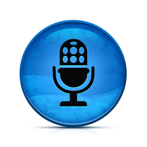 Піктограма Мікрофона Синій Круглої Кнопці — стокове фото