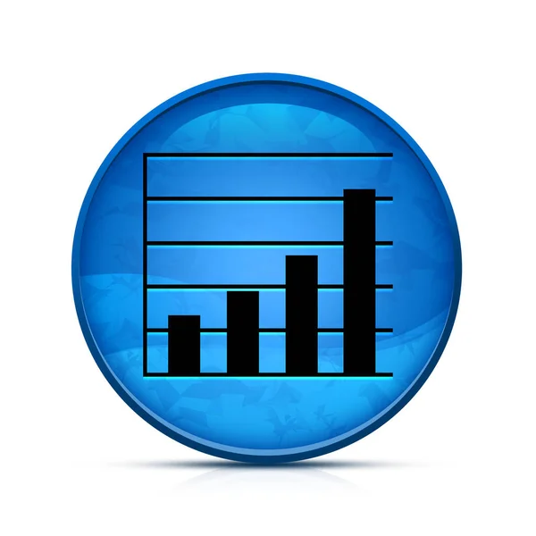 Ikona Analizy Klasycznym Niebieskim Okrągłym Przycisku — Zdjęcie stockowe