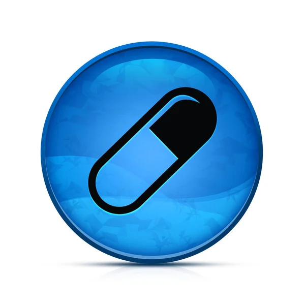 Pill Icon Classy Splash Blue Button — Stock Photo, Image