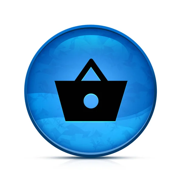 Ikona Koszyka Klasycznym Niebieskim Okrągłym Przycisku — Zdjęcie stockowe