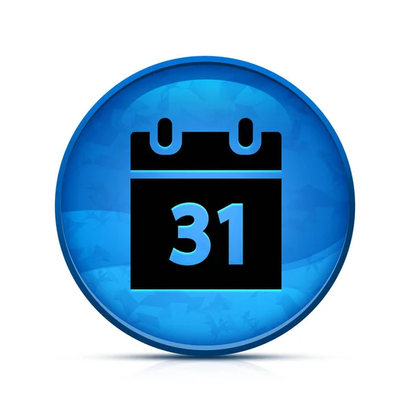 Ícone Calendário Botão Redondo Azul Splash Elegante — Fotografia de Stock
