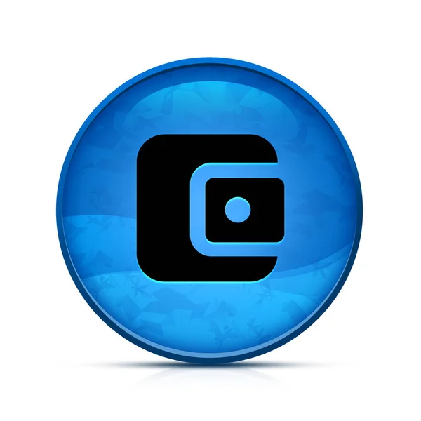 Account balance wallet icon on classy splash blue round button