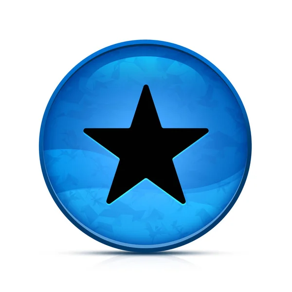 Ícone Estrela Botão Redondo Azul Respingo Elegante — Fotografia de Stock