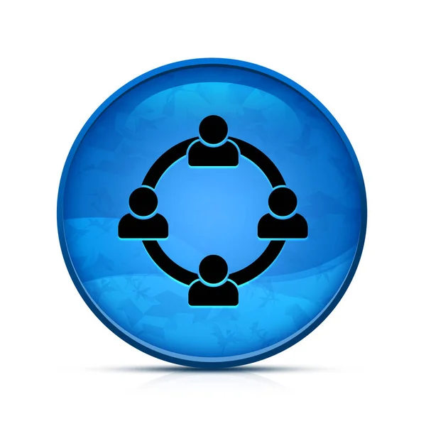 Icono Concepto Comunicación Elegante Botón Redondo Azul Chapoteo —  Fotos de Stock