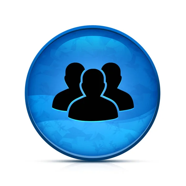 Benutzergruppen Symbol Auf Edlem Blauen Runden Knopf — Stockfoto