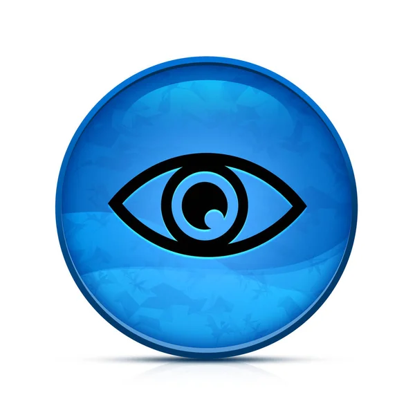 Klas Sıçrama Üzerine Göz Simgesi Mavi Yuvarlak Düğme — Stok fotoğraf