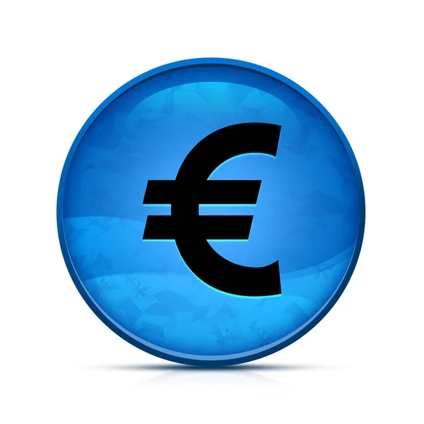 Ícone Sinal Euro Elegante Botão Redondo Azul Splash — Fotografia de Stock