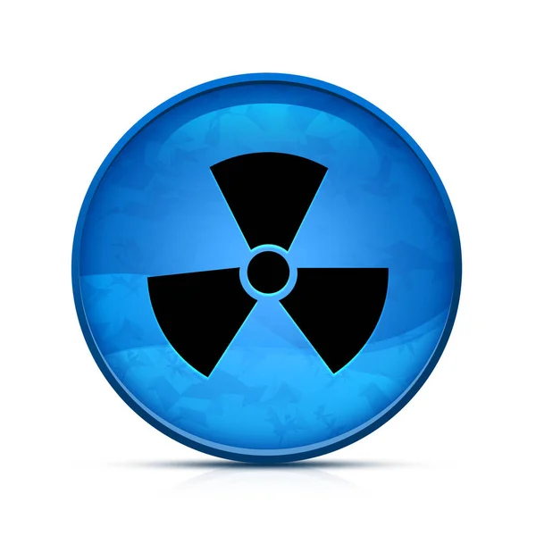 Icono Radiación Elegante Botón Redondo Azul Chapoteo —  Fotos de Stock