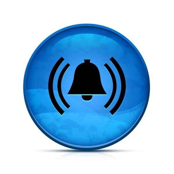 漂亮的水花蓝色圆形按钮上的报警图标 — 图库照片