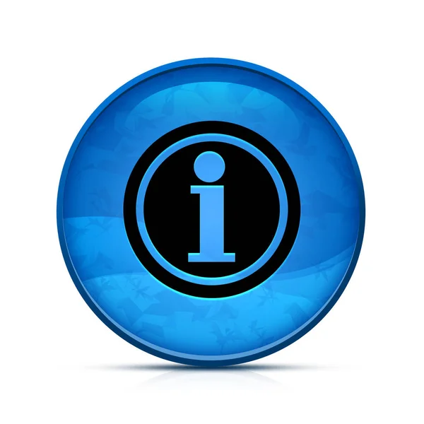 漂亮的水花蓝色圆形按钮上的信息图标 — 图库照片
