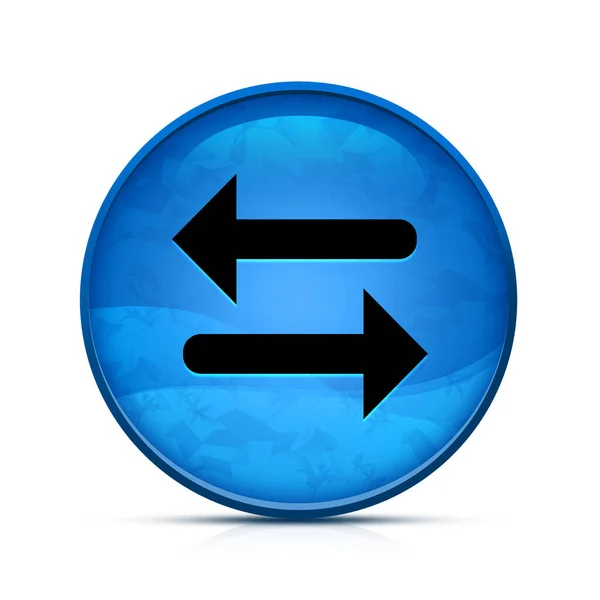 Ícone Seta Transferência Botão Redondo Azul Respingo Elegante — Fotografia de Stock