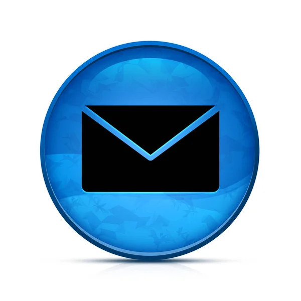 Mail Ikon Klasszikus Splash Kék Kerek Gomb — Stock Fotó