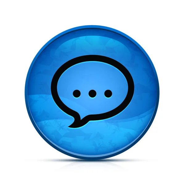 Dyskusja Ikona Klasyczny Splash Niebieski Okrągły Przycisk — Zdjęcie stockowe