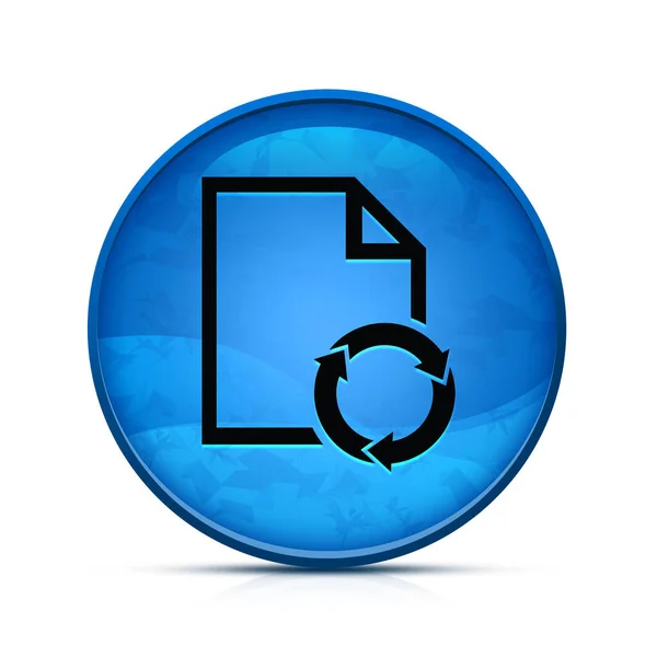 一流的飞溅蓝色圆形按钮上的文档处理图标 — 图库照片