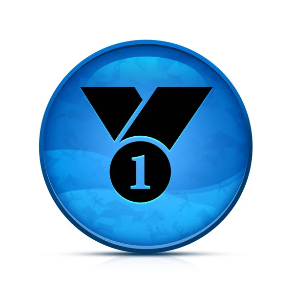 Ícone Número Botão Redondo Azul Splash Elegante — Fotografia de Stock