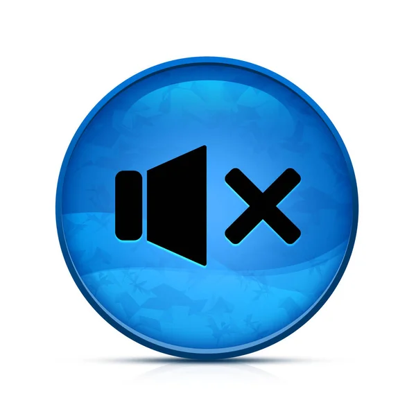 Mute Sound Icon Classy Splash Blue Button — Stock Photo, Image