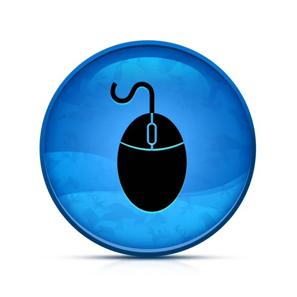 鼠标图标上华丽的水花蓝色圆形按钮 — 图库照片#