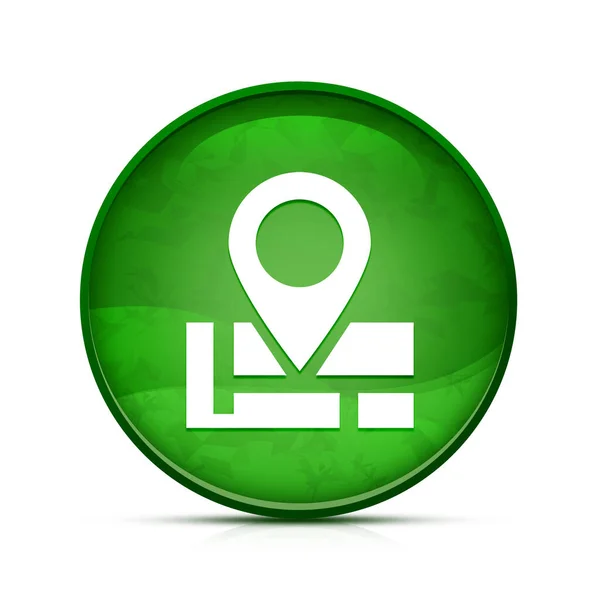 Εικονίδιο Διεύθυνσης Αριστοκρατικό Βουτιά Πράσινο Στρογγυλό Κουμπί — Φωτογραφία Αρχείου