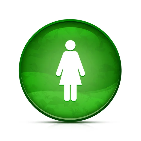 Klas Sıçrama Üzerine Erkek Simgesi Yeşil Yuvarlak Düğme — Stok fotoğraf