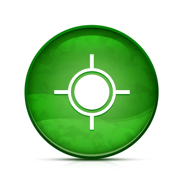 Значок Местоположения Стильной Зеленой Кнопке — стоковое фото