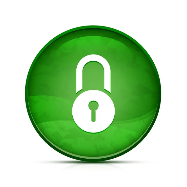 Заблокувати Піктограму Класні Бризки Зеленої Круглої Кнопки — стокове фото