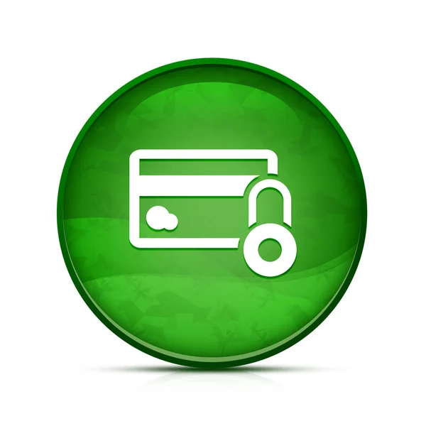 Ikona Bezpieczeństwa Karty Kredytowej Klasycznym Zielonym Okrągłym Przycisku — Zdjęcie stockowe
