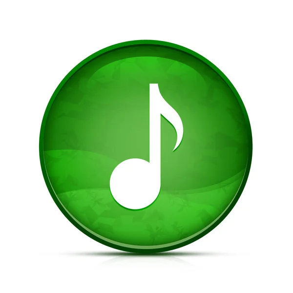 Ícone Música Elegante Botão Redondo Verde Respingo — Fotografia de Stock