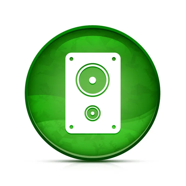 Иконка Stereo Стильной Зеленой Кнопке — стоковое фото