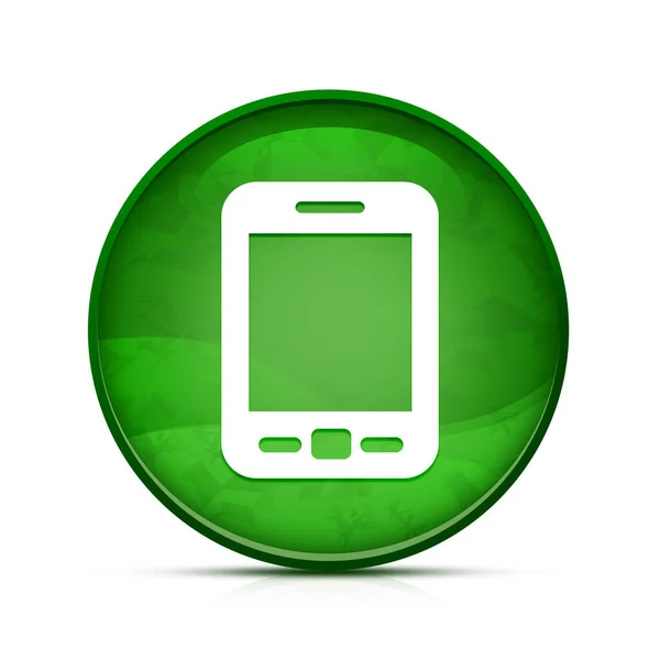 Mobilna Ikona Klasycznym Zielonym Okrągłym Przycisku — Zdjęcie stockowe