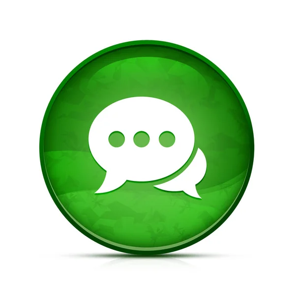 Ikona Wiadomości Klasycznym Zielonym Okrągłym Przycisku — Zdjęcie stockowe
