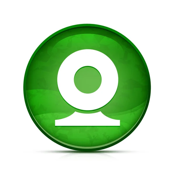 Klas Sıçrama Üzerine Kamera Simgesi Yeşil Yuvarlak Düğme — Stok fotoğraf
