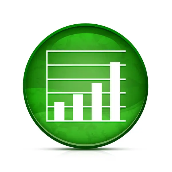 Ikona Analizy Klasycznym Zielonym Okrągłym Przycisku — Zdjęcie stockowe