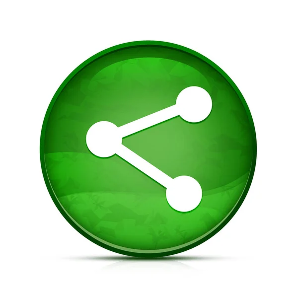 Icono Enlace Redes Sociales Elegante Botón Redondo Verde Chapoteo —  Fotos de Stock