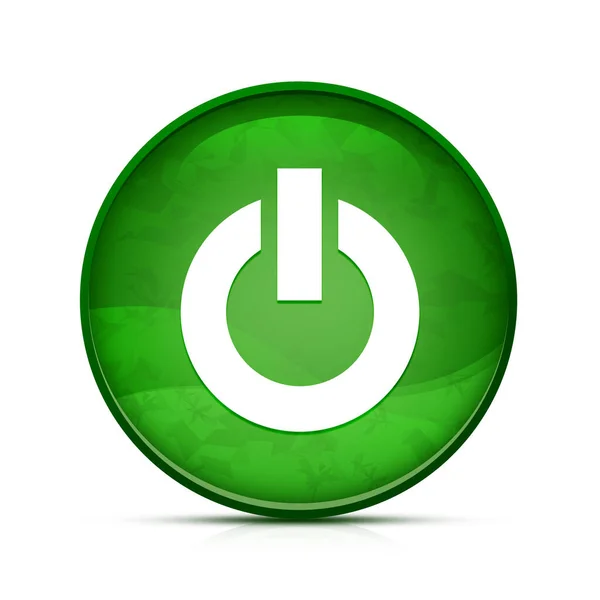 Иконка Пуск Двигателя Стильной Зеленой Кнопке — стоковое фото