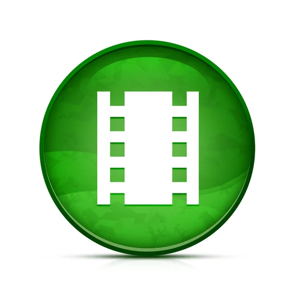 Значок Театра Стильной Зеленой Кнопке — стоковое фото